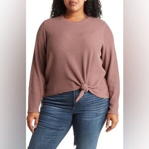 Madewell Brown Elwood Knot Front Top